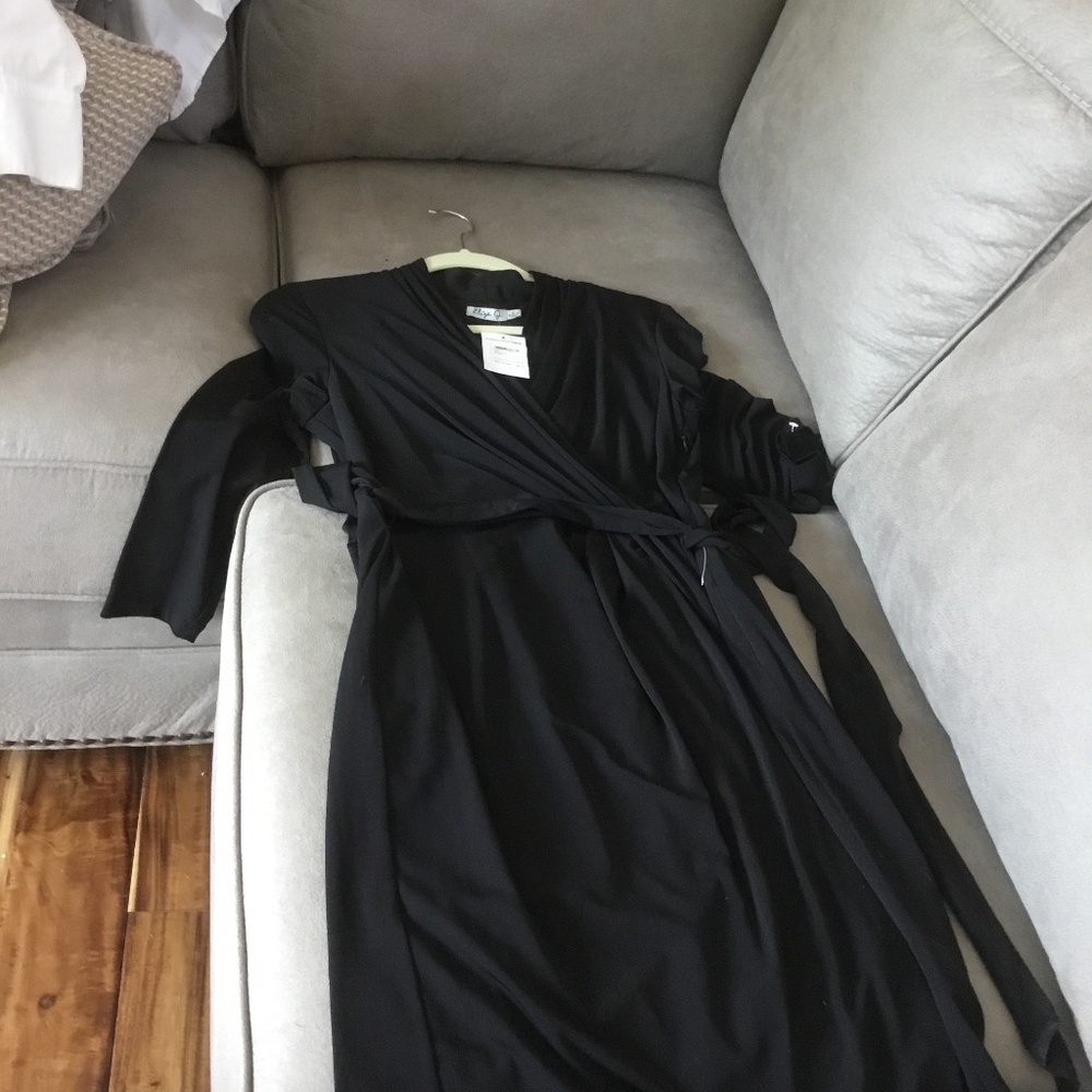 Ladies Eliza J black Jersey wrap dress size 8